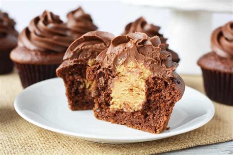 Peanut Butter Filled Chocolate Cupcakes