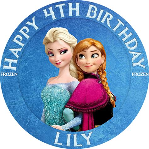 Frozen Elsa And Anna Sweet Tops Personalised Edible Cake Toppers