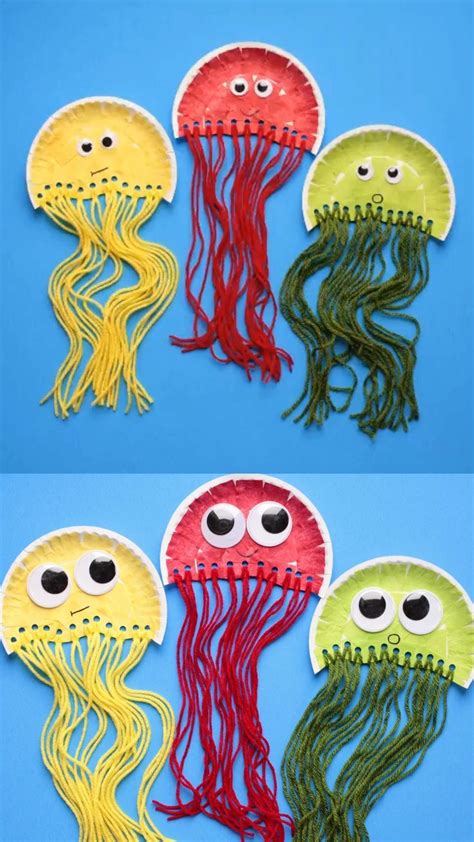 Paper Plate Jellyfish Craft For Kids Summer Craft Ocean Sea Animals
