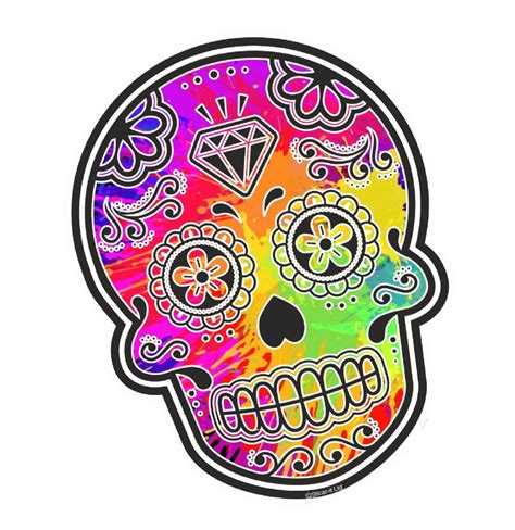 Mexican Day Of The Dead Sugar Skull With Multi Coloured