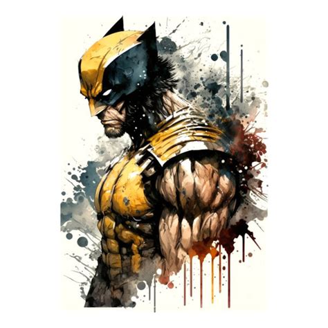Watercolor Wolverine Portrait Etsy