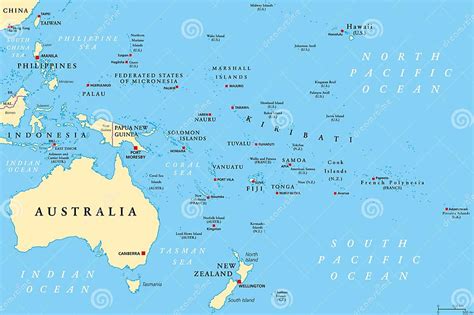 Mapa Político De Oceania Ilustração Do Vetor Ilustração De Atlas