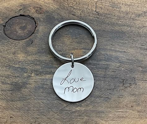 Actual Handwriting Keychain Customized Keychain Signature Etsy