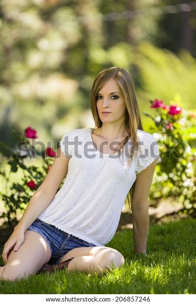 Gorgeous Young Girl Posing Rose Garden Stock Photo Edit Now 206857246