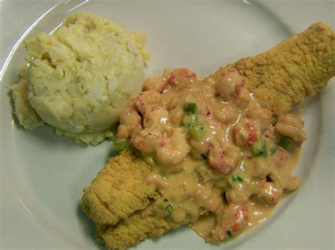 Preheat oven to 200 degrees f. Fried Catfish topped with Crawfish Au Gratin Sauce ...