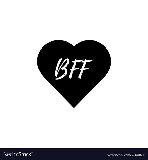 Bff Or Best Friends Forever Sign Icon Royalty Free Vector