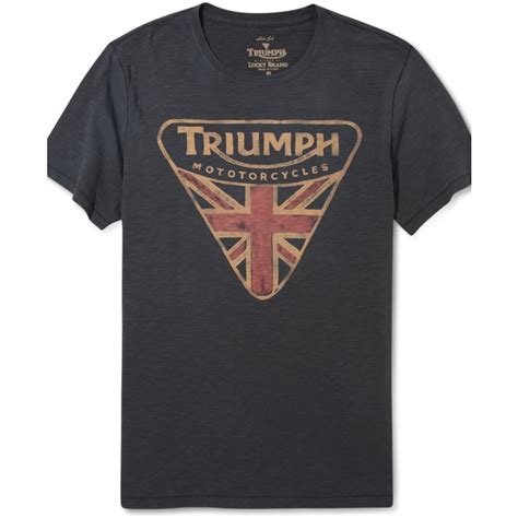 Tops Lucky Brand Mens Triumph Badge Motorcycle Tee