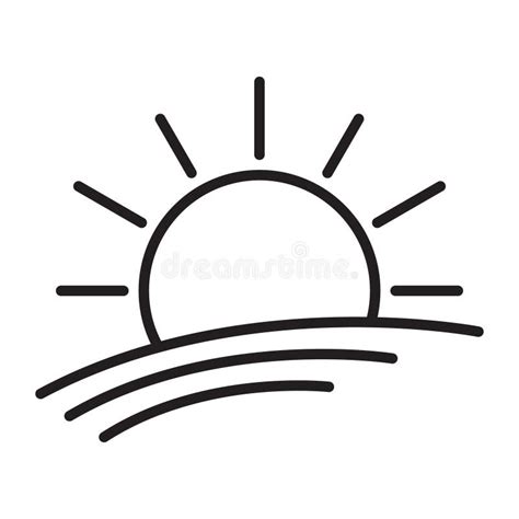 Sunset Icon Sunrise Icon Sun Rise Symbol Morning Icon Stock Vector
