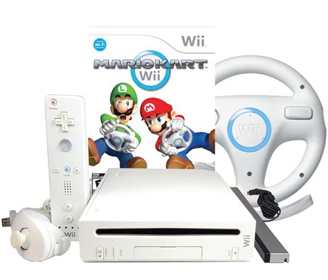 Restored Nintendo Wii Console Mario Kart Wii And Wheel White