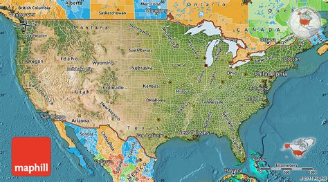 Satellite Map Of United States Political Outside Satellite Sea