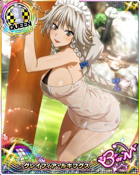 Grayfia Lucifuge High School Dxd Official Art 1girl Blue Bow Bow Braid Breasts Card