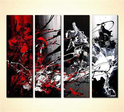 Painting Black White And Red Modern Painting 3604