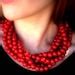 Red Bead Statement Necklace For Women Chunky Multistrand Etsy