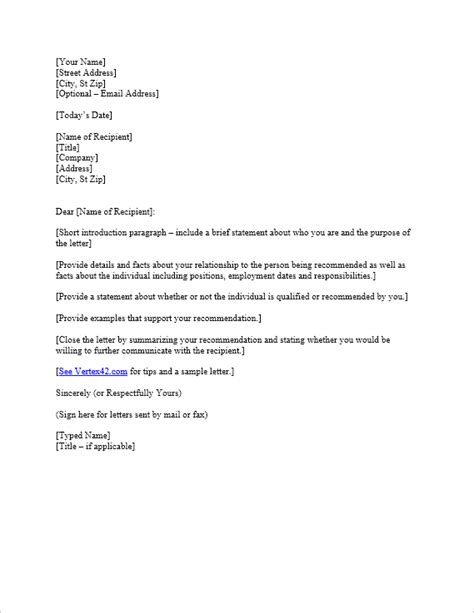 Letter Of Recommendation Sample For Employment Database Letter Template Collection