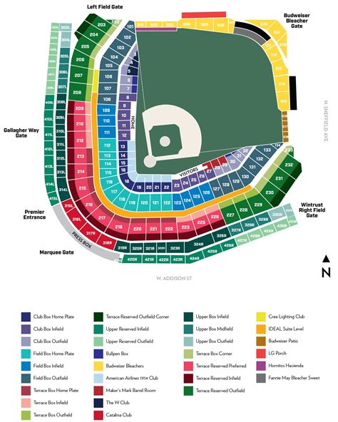 Wrigley Field Seating Chart With Seat Numbers Two Birds Home