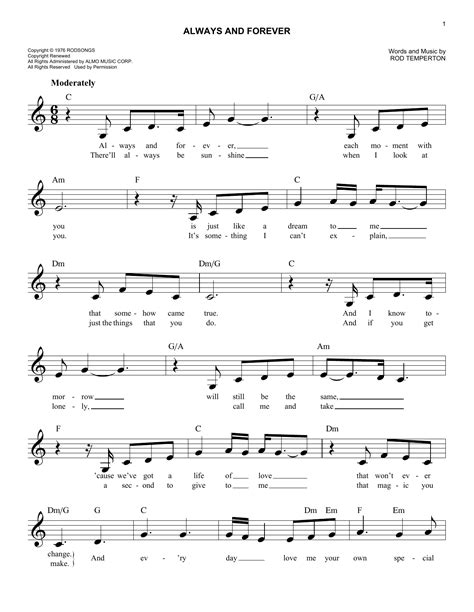 Heatwave Always And Forever Sheet Music