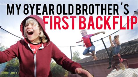 Teaching My 8year Old Brother How To Backflip [landed ] Youtube