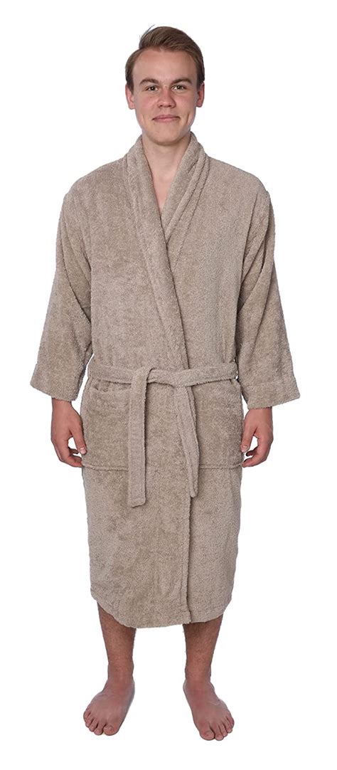 Men S 100 Cotton Shawl Collar Robe Terry Cloth Bathrobe Available In