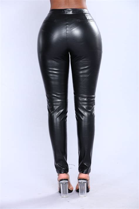 Night Rider Faux Leather Pants Black