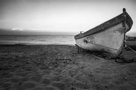 A Lonely Old Boat On The Beach Stock Photo Image Of Leisure Alone