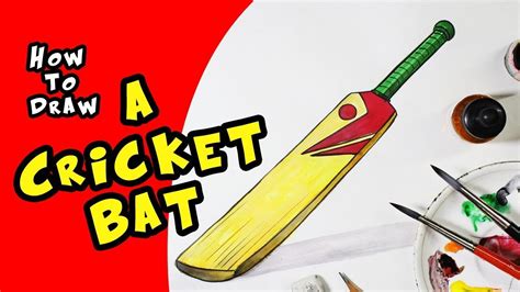 How To Draw A Cricket Bat 3d Drawing Step By Step Drawing For Kids
