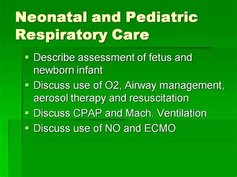Ppt Neonatal And Pediatric Respiratory Care Powerpoint Presentation