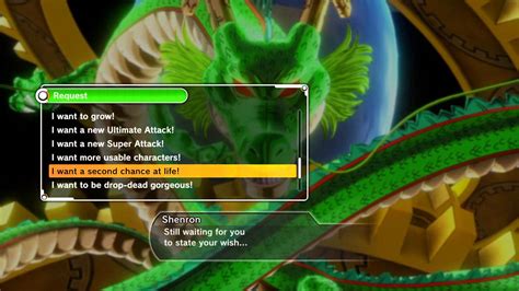Here's what we have so far DRAGON BALL XENOVERSE Shenron Wish Options - YouTube