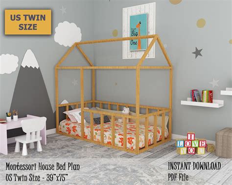 I have worked hand in hand with the lovely company that helped me create my dream bed for the girls to bring you a few ways you. Montessori Bed Plan, US Twin Size House Bed Frame, Easy ...