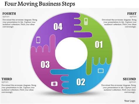 0314 Business Ppt Diagram Four Moving Business Steps Powerpoint