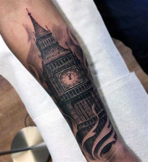 Big Ben Tattoo Designs For Men Clock Ink Ideas Big Ben Tattoo