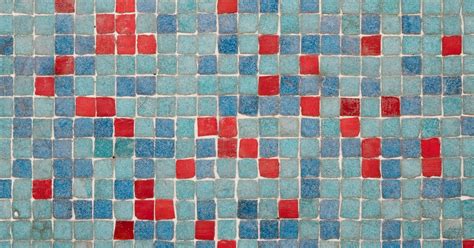 A Blue And Red Tiled Wall With Red And Blue Tiles Photo Wall Tiles