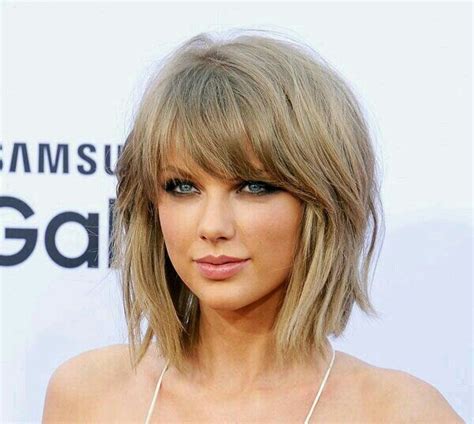 Taylor Swift Bangs Medium Length Hair Styles Shaggy Bob Hairstyles