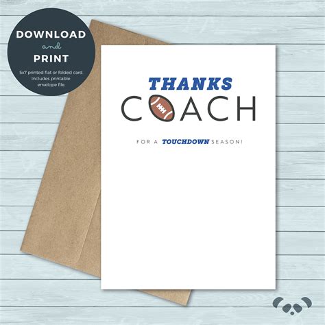 Thank You Coach Card Printable