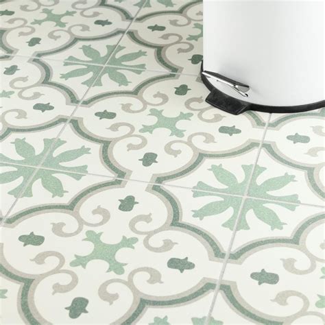 Merola Tile Monteca Green Encaustic 9 34 In X 9 34 In Porcelain