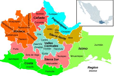 Fileoaxaca Regions And Districtssvg Wikipedia