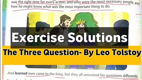 The Three Questions Class 8 English Question Answer YouTube