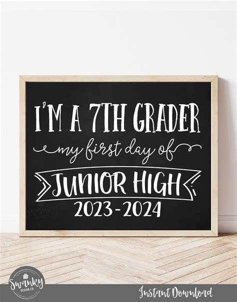 First Day Of Junior High Sign Jr High School Sign Printable