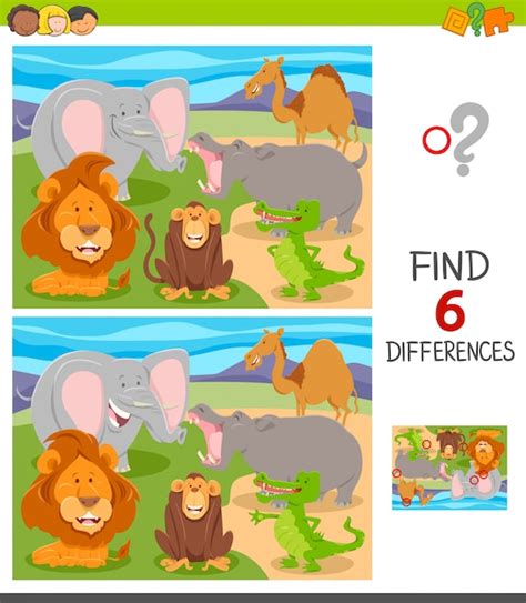 Premium Vector Find Six Differences Between Pictures Game