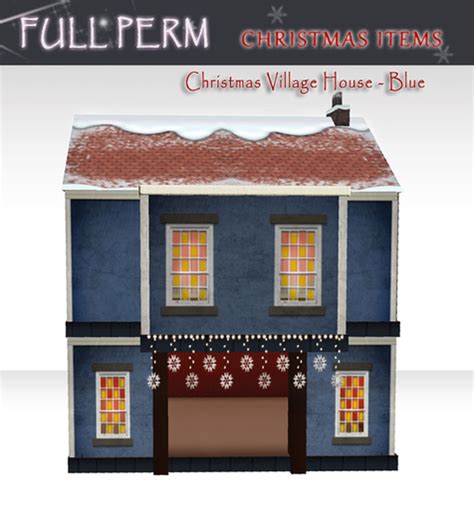 Second Life Marketplace Full Perm Collectible Christmas Village House
