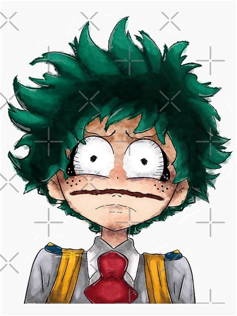 Deku Being Scary Cat Sticker For Sale By Summersspace Redbubble