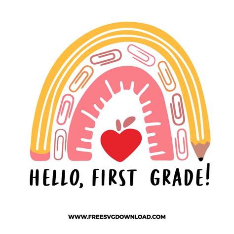 First grade rainbow free SVG & PNG cut files - Free SVG Download