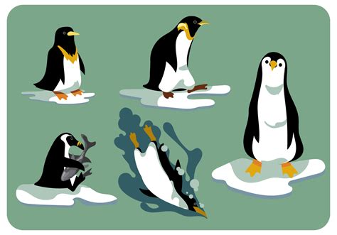 Penguins Clipart Set Vector 358736 Vector Art At Vecteezy