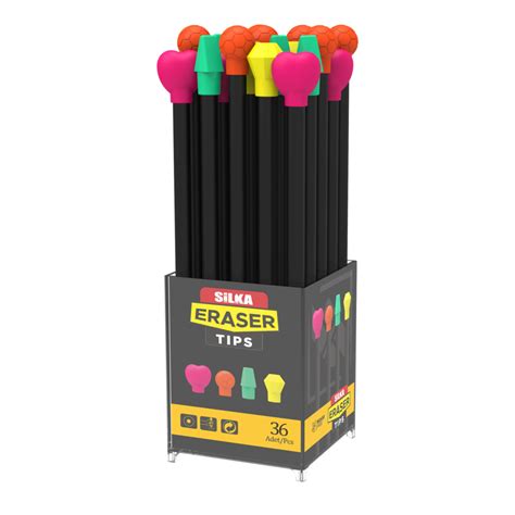 Silka 36 Piece Eraser Tips Pencil Eraser Silka Stationery