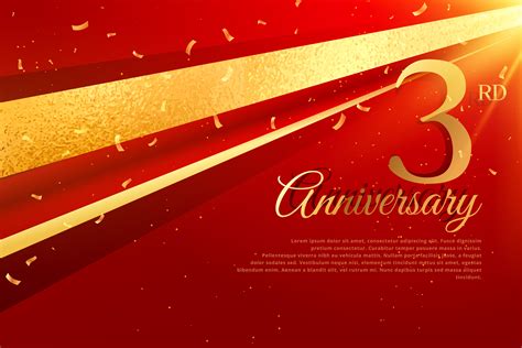 3rd Anniversary Celebration Card Template Download Free Vector Art