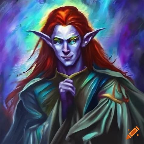 Artwork Of A Male Elf Wizard With Unique Features