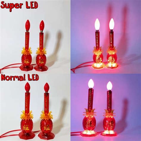 Promo Lampu Altar Sembahyang Puja Motif Nanas Merah Led Kaki Bisa Menyala Diskon Di Seller