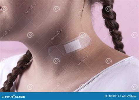 Hip Wound Sealed By White Adhesive Plaster Stock Photo Cartoondealer