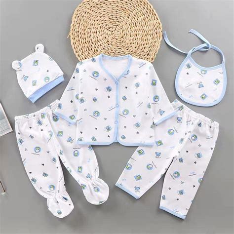 Ready Stock 5in1 Newborn Baby Nightwear Clothing 5in1 Pakaian Bayi