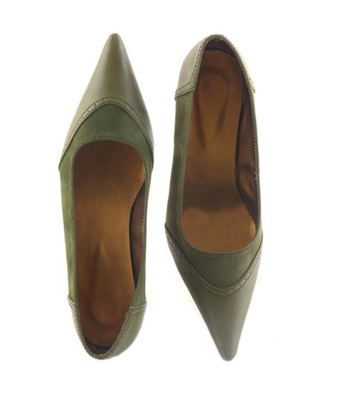 Get Glamr Feisty Olive Green Court Shoes Price In India Buy Get Glamr