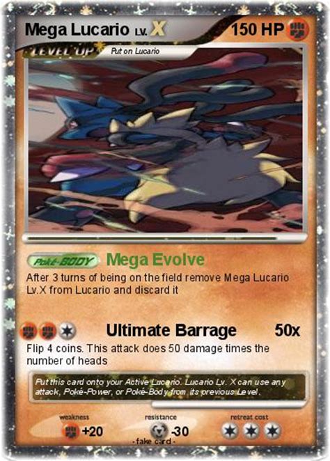 Each trainer can only mega evolve one pokémon per battle. Pokémon Mega Lucario 11 11 - Mega Evolve - My Pokemon Card